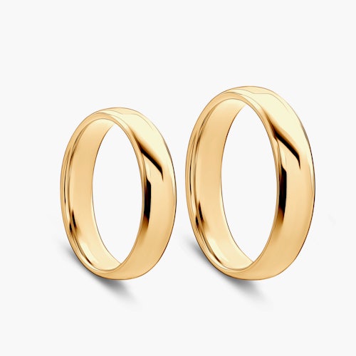 Obrączki ślubne: złote, półokrągłe, 6 mm